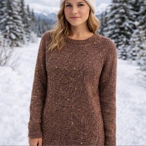 TOMMY HILFIGER GOLD THREAD MOHAIR SWEATER SHIMMER KNIT WINTER WOMENS LARGE